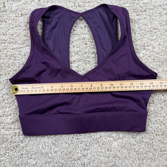 Buffbunny Collection Womens V-Neck Open Back Sports Bra Purple Medium - Picture 3 of 6